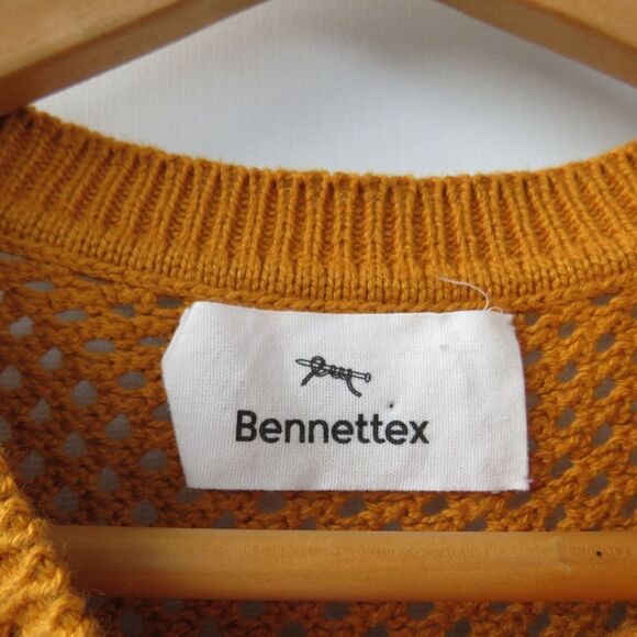 Bennettex Womens Small Boho Crochet Knit Puff Sleeve Cottagecore Farmhouse Dress - Picture 4 of 11